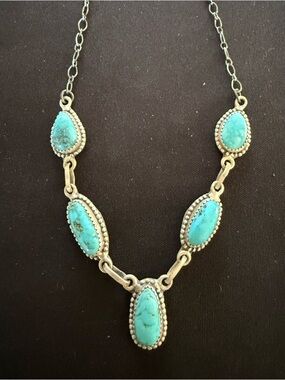 Lariat tonopah turquoise. Handmade. Solid 925 sterling